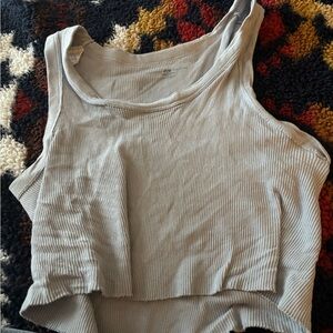 Brandy Melville blue Ribbed Crop Tank Top